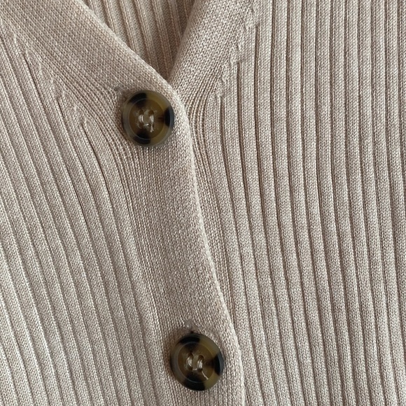 Pink Rose Ribbed Bodycon Button Down Sweater Dress​​​​​​​​​​ - Picture 4 of 5